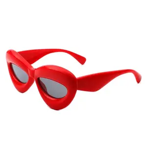 Chunky Red Cat Eye Sunglasses