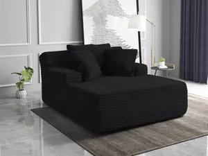 【June Deals Gifts】 37‘’ Lazy Sofa Lounge Chair with 3 Pillows - No Assembly Required, Fluffy Velvet Fabric, Modern Design for Living Rooms and Bedrooms