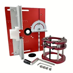 Router Lift System, Aluminum Alloy Router Table Insert Plate Kit, Woodworking Flip Plate with Miter Gauge & Fence for Workbench Trimmer Carpenter ProjectGift
