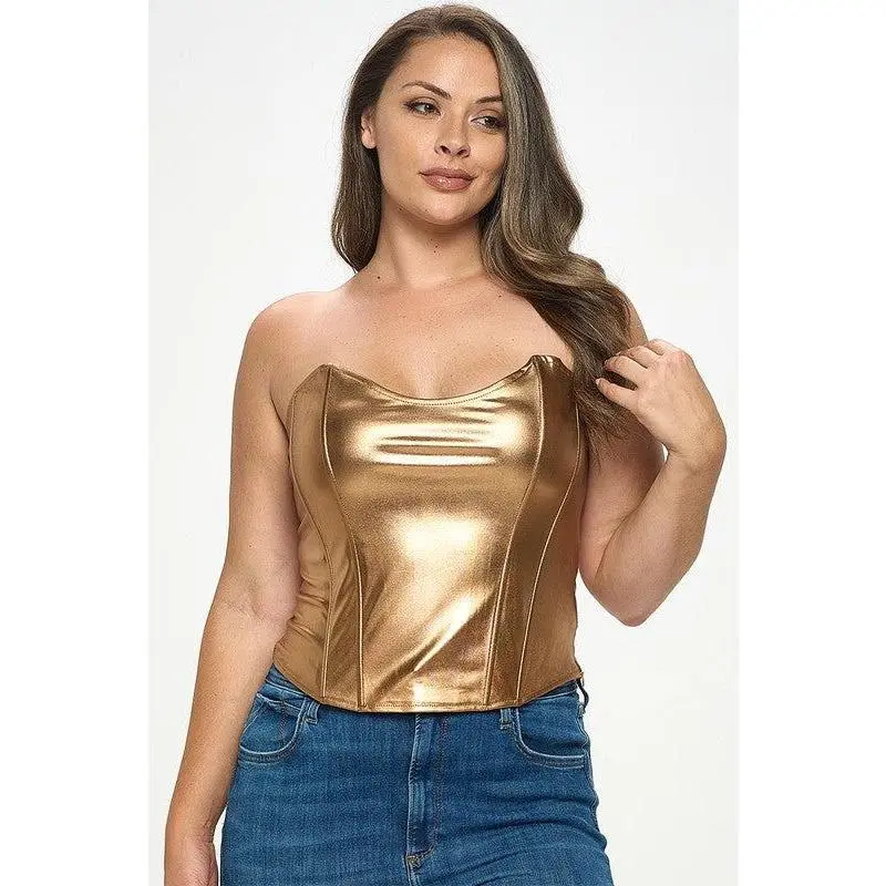 Gold Bustier Corset Top