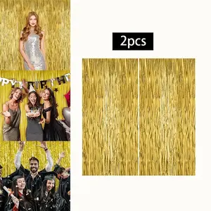 2Pcs Shimmer Sequin Tassel Streamers, Versatile Fringe Banner for Graduation, Birthday, Bachelorette & Holiday Party