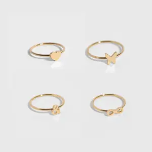 Gold Symbol Stacking Ring sentimental gift