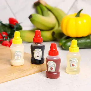 4pcs Mini Portable Condiment Bottles Set, 4pcs Small Plastic Containers for Travel & Outdoor Use, Ideal for Office Lunches & Picnics, Seasoning Containers
