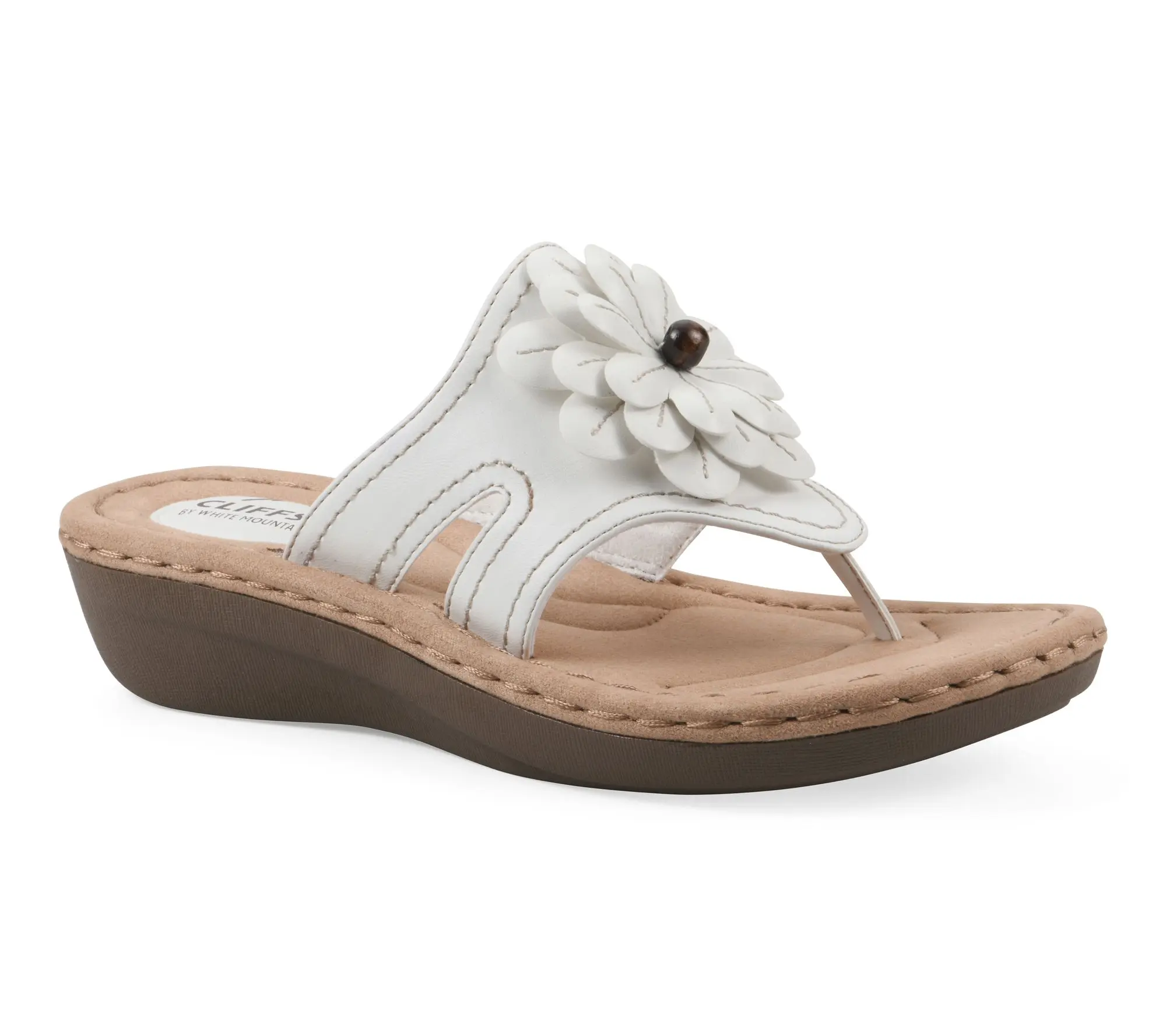 Cliffs by White Mountain Floral Mini Wedge Sandals - Cashlyn