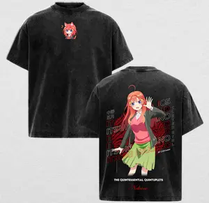 Itsuki Nakano | The Quintessential Quintuplets Washed Tee Streetwear Hoodie “Quintuplet Charm — Determination & Youth” — For Anime Fans, For Drops That Radiate Supreme Aura