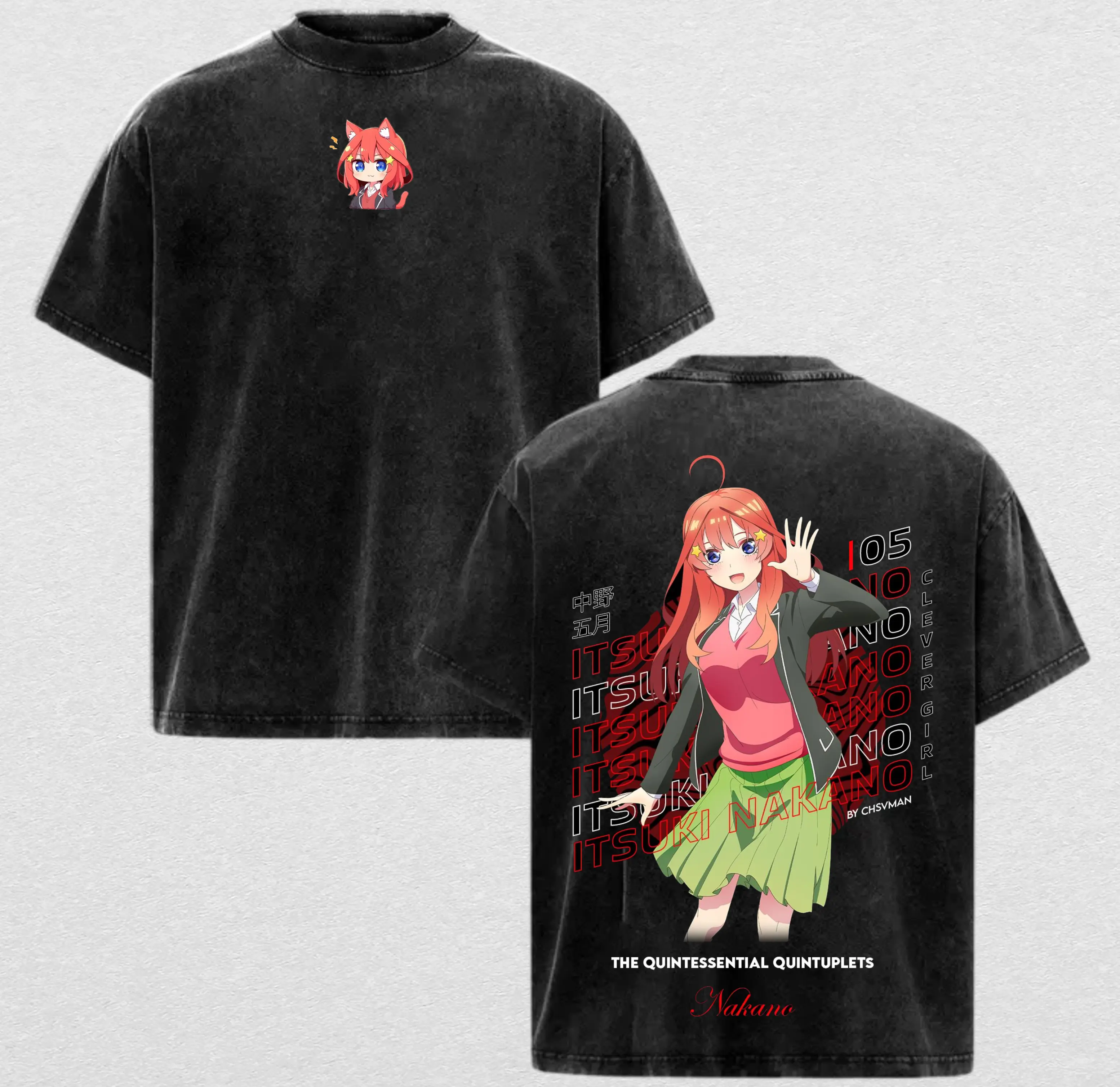 Itsuki Nakano | The Quintessential Quintuplets Washed Tee Streetwear Hoodie “Quintuplet Charm — Determination & Youth” — For Anime Fans, For Drops That Radiate Supreme Aura