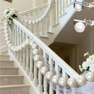 Pearl String Staircase Decor, 20 Imitation Pearl Strings (8cm), Ideal for Weddings, Christmas Trees, Wreaths, Party Decorations