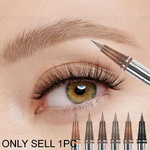 1PC Long-lasting Waterproof Ultra-fine Eyebrow Pencil, Eyebrow Makeup, Silky Smooth, Precise Application, Defined Brow Roots, Multi-functional Eyeliner and Lower Lashes, Black/brown, New Year's Gift and Valentine's Day Gift
