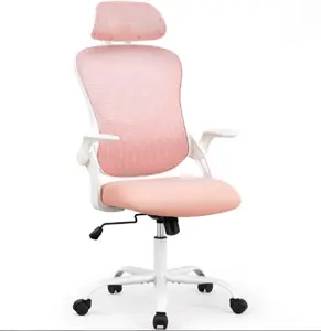 Computer Desk Chair, Ergonomic High-Back Mesh Rolling Work Chairs with Wheels and Adjustable Headrests, Lumbar Support, Flip-up Arms