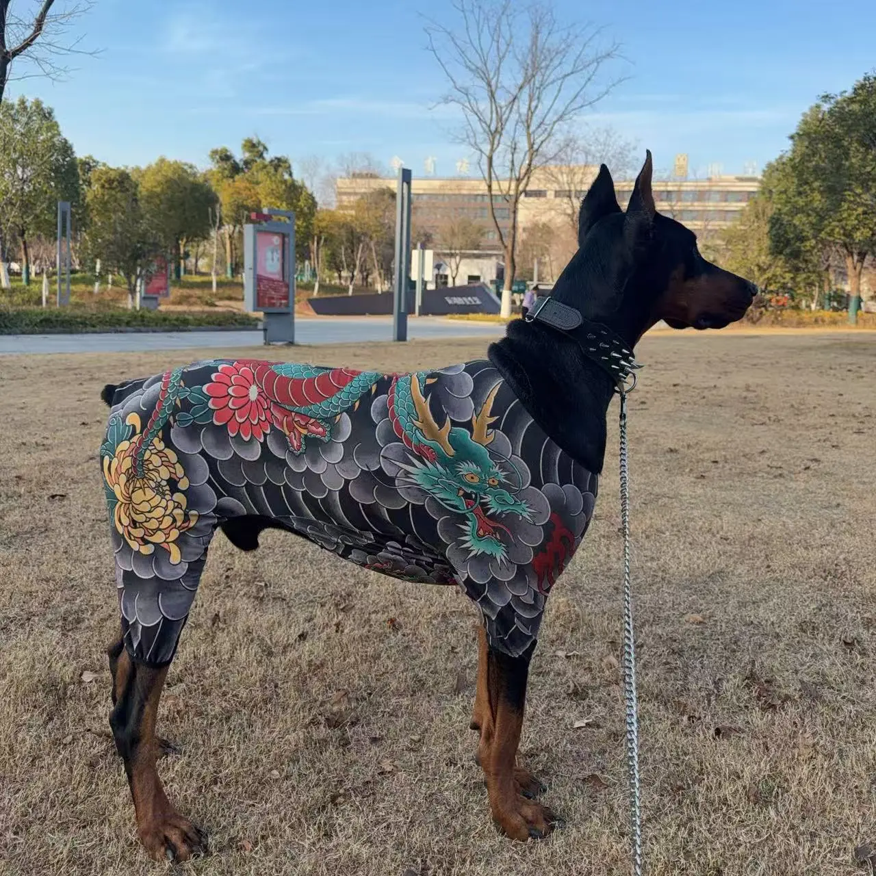 Funny Tattoo Print Pet Jumpsuit, Four-Leg Clothes for Dogs & Cats, Stylish All-Season Pet Outfit, Cool & Personalized Pet Costume