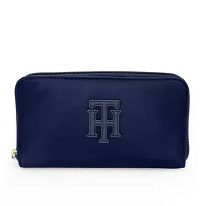 Tommy Hilfiger Zip-Around Wallet Classic Navy Iconic Logo Slim Design Organized Interior Everyday Use