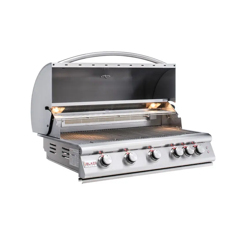 Blaze Premium LTE 40-Inch 5-Burner Built-In Natural Gas Grill w/ Rear Infrared Burner & Grill Lights - BLZ-5LTE2-NG Stainless Steel