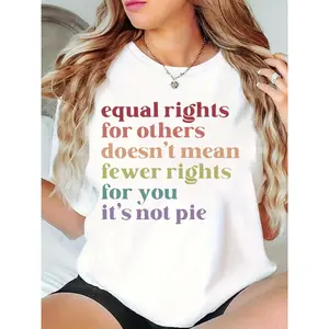 Women’s Multicolor “Equal Rights For Others” Graphic T-Shirt, Casual Equality Statement Tee for Daily, Activist, & Everyday Use