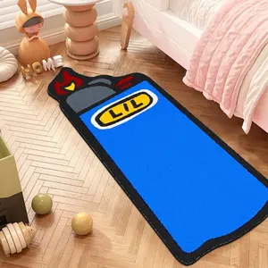 Creative Lighter Design Bedside Carpet, Soft Thick Plush Rug for Bedroom Living Room Porch Bathroom Closet, Fun Space Decor Mat, Home Decor Rugs