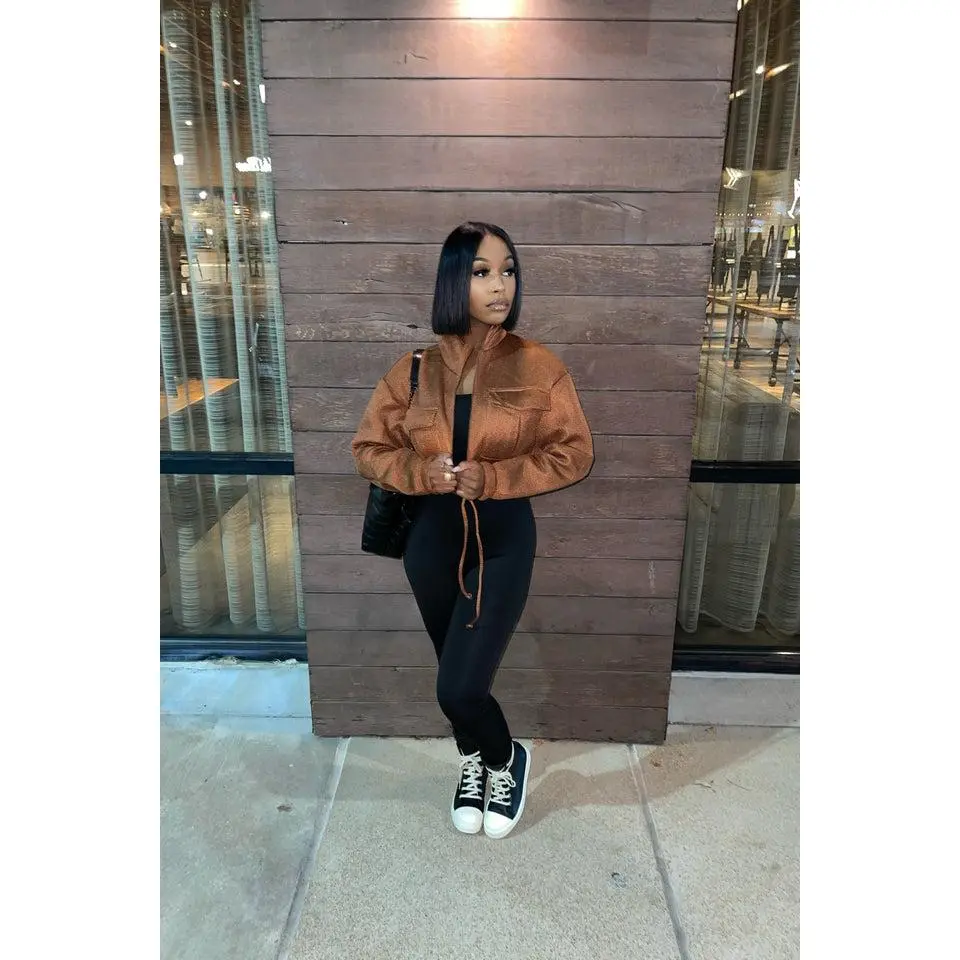 Cropped Cargo Drawstring Jacket