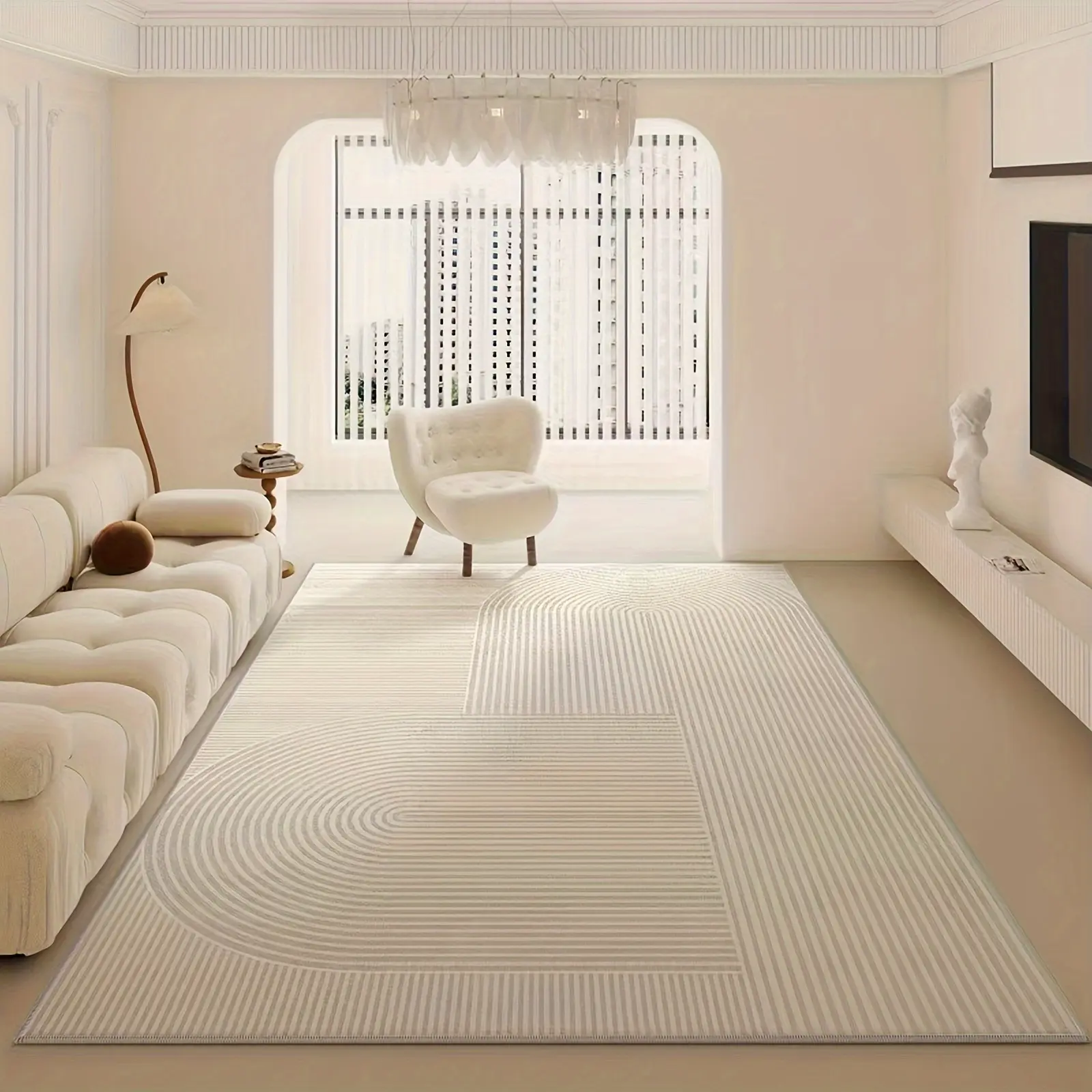 EXCLUSIVE Ultra-Soft Faux Cashmere Large Area Rug - Washable & Foldable, Non-Slip Tpr Backing, Minimalist Nordic Design For Living Room, Bedroom, Dining & Office Decor
