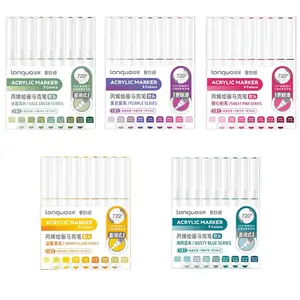 Languo 45pcs Liquid Acrylic Marker Set, Auto Ink System, Soft Tip Water-Based Paint Pens, Art Markers Set, Art Creation, Coloring, Professional Use, Coloring Graffiti Pen