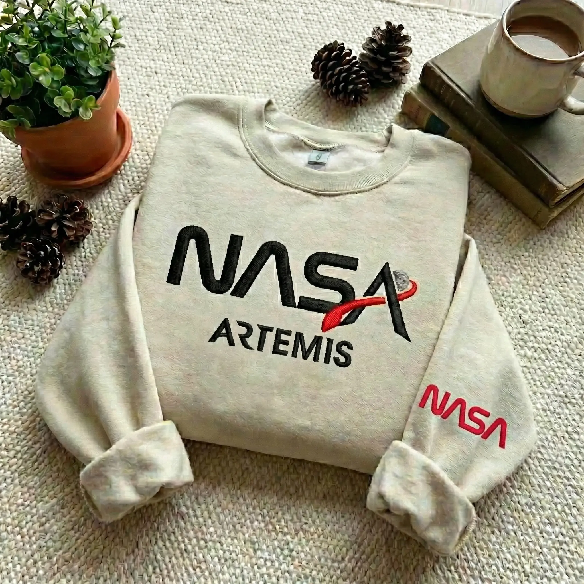 Embroidered Sweatshirt Vintage Artemis II  Mission Patch 2026 Gift