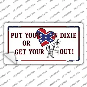 Heart In Dixie Novelty Sticker Decal