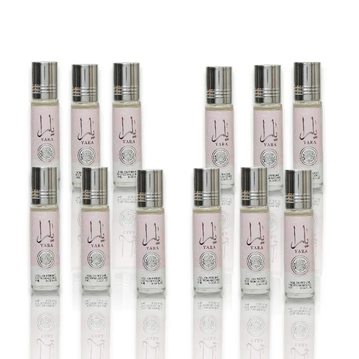 Ard Al Zaafaran Yara 12-Piece Multi-Pack Roll-On Oil Fragrance Set, 10 ML Each, Alcohol-Free Floral Fragrances EDP for Women