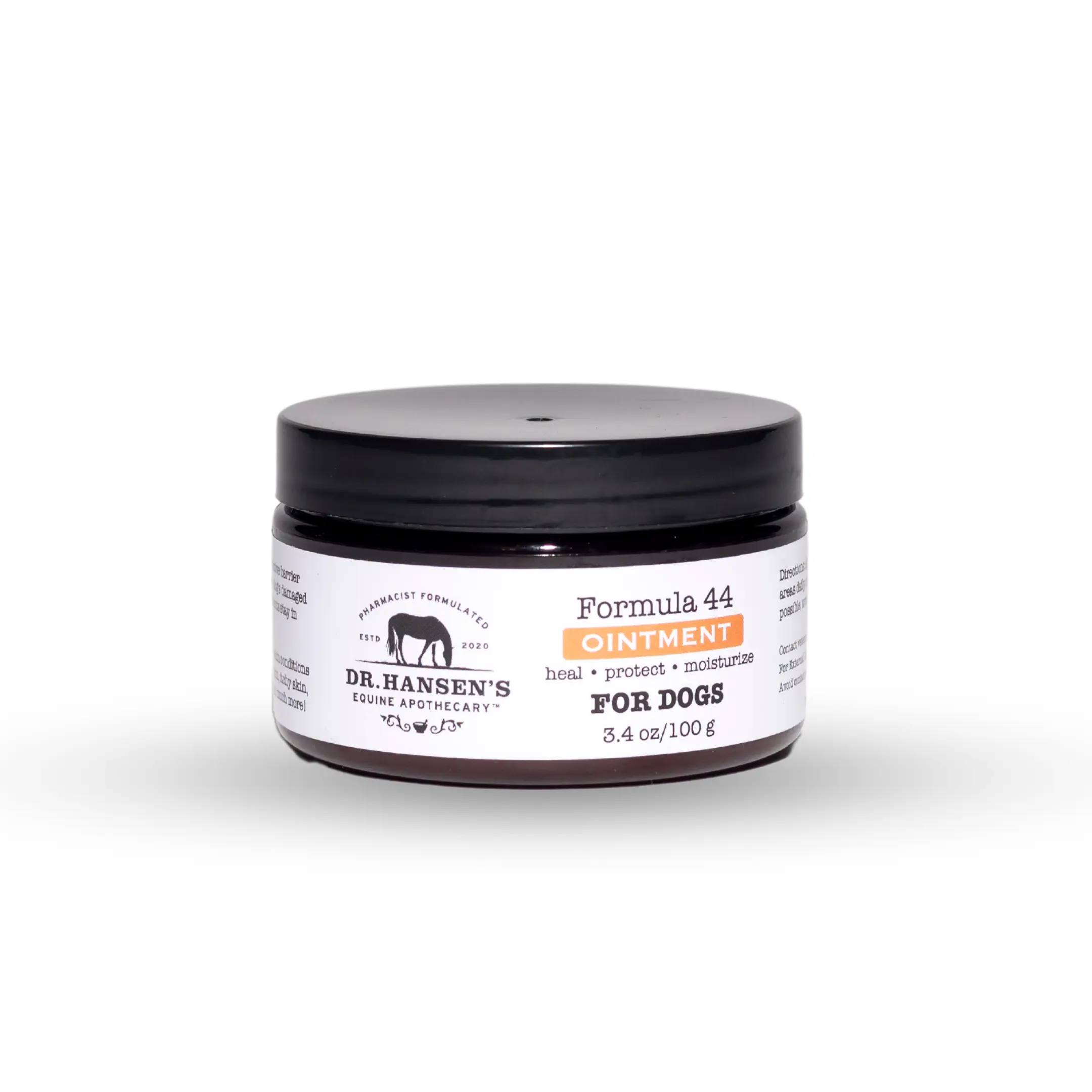 Dr. Hansen's Equine Apothecary Formula 44 Ointment for Dogs - 3.4 oz / 100 g - Anti-Microbial & Anti-Fungal - Skin Protection for Hot Spots & Dry Skin