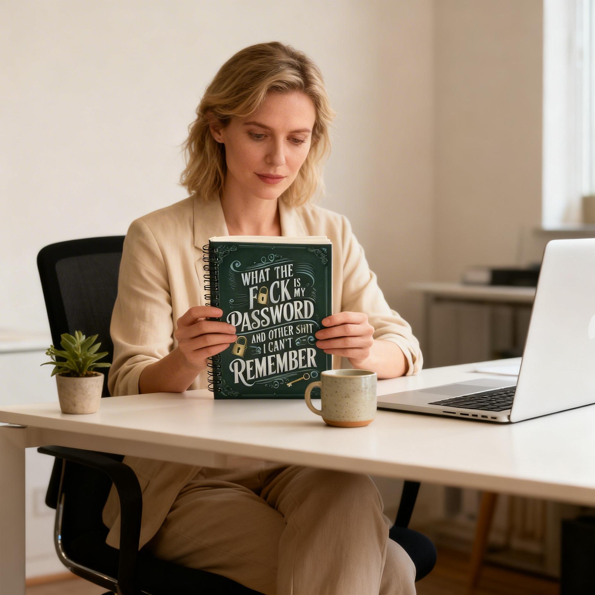 unny Password Book Hardcover Spiral Notebook, Secure Password Organizer for Home & Office, Perfect Holiday Gift for People Who Forget Logins