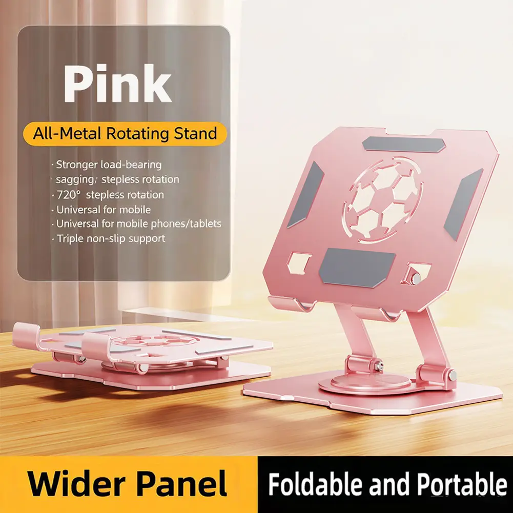 360° Rotating Adjustable Desktop Tablet Holder, Foldable Aluminum Tablet Mount for iPad Pro, Air, Mini/Samsung Galaxy Tabs/Kindle and More(4-13 inch)