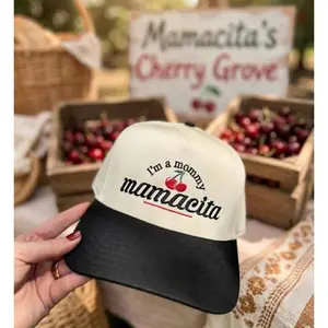 Women's Cute Embroidered Trucker Hat, "I'm a Mommy Mamacita" Design, Breathable Snapback Closure, 1-Size Adjustable Unisex Fit, Trendy Summer Accessory for Reality Show Island Fans, Trucker Hats Women