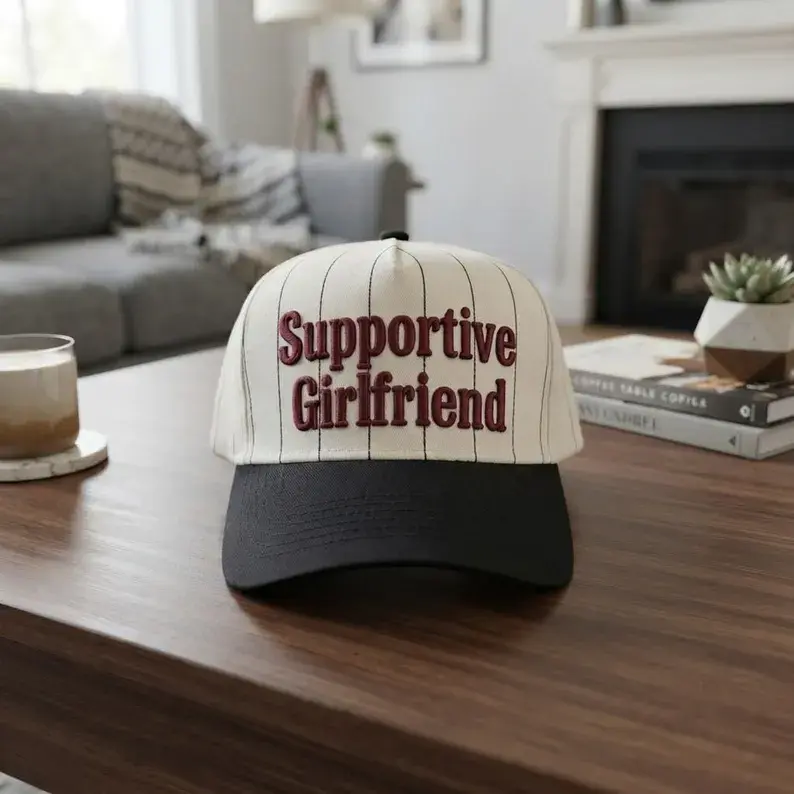 Pinstripe Baseball Cap, A Vintage Unisex Embroidered Canvas Design - Adjustable, Breathable Accessory for Casual Clothes