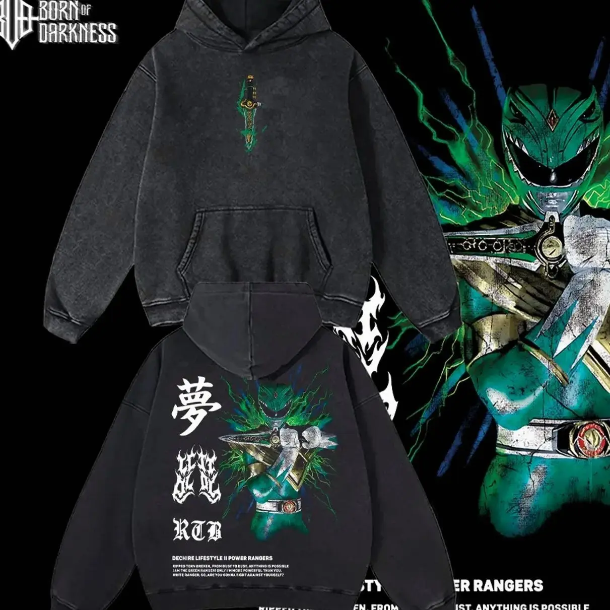 MIGHTY MORPHIN II GREEN RANGER ICON SERIES Power Ranger Vintage Unisex Oversize Power Rangers Washed Cotton T-shirt Hoodie, Graphic Tee, Power Rangers Lover, Power Rangers Merch Fan, Outfits Men, Boys Merch Top 6EG