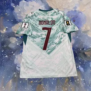 2026 AwayJerseyGreen Classic White PortugueseRonaldo#7 Football Jerse