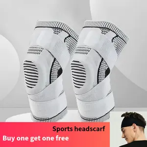 Sports Silicone Knee Brace with Silicone Core Shock Absorption Fish Scale Spring Support Double Strap Compression Non-Slip Wave Breathable Meniscus Joint Support
