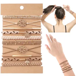 10pcs Set of Bohemian Woven Hair Clips, 5 Fashionable Styles, Soft and Highly Elastic Hair Bands, Suitable for All Women Without Damaging Hair, Suitable for Thick Hair, Fine Hair, Long Hair and Curly Hair.