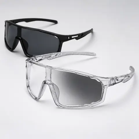 Unisex Photochromic Cycling Sunglasses - Windproof Sports Eyewear for Bikes, Mountain Bikes, Road Biking, Off Road & Night Driving Sports, Cycling Shades, One Size Unisex Accessories