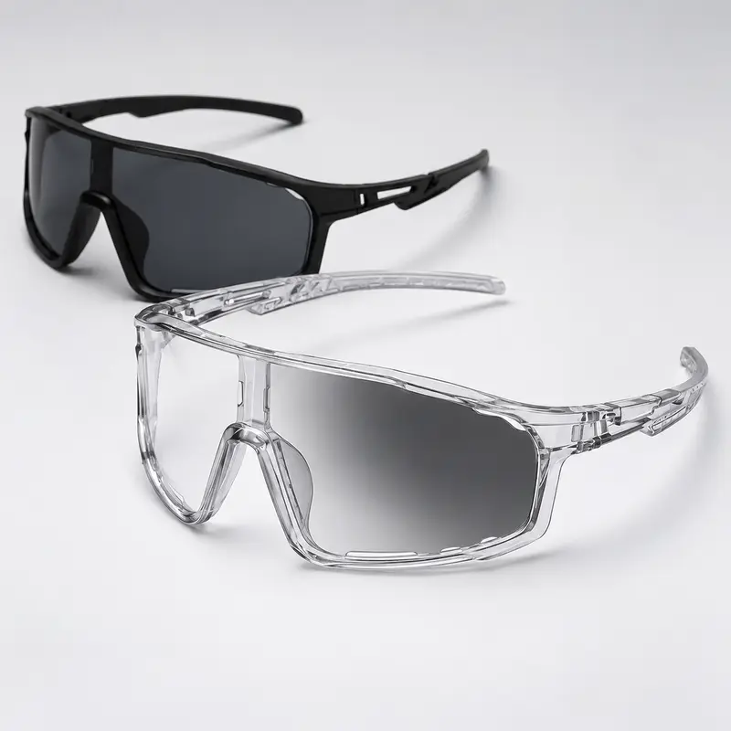 Unisex Photochromic Cycling Sunglasses - Windproof Sports Eyewear for Bikes, Mountain Bikes, Road Biking, Off Road & Night Driving Sports, Cycling Shades, One Size Unisex Accessories