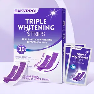 【SAKYPRORAL】Purple Teeth Whitening Strip, 28 Count, 7-Day Deep Whitening With Professional 6% Peroxide, No Residue, 4 Shades Whiter in 7 Days, Enamel Safe
