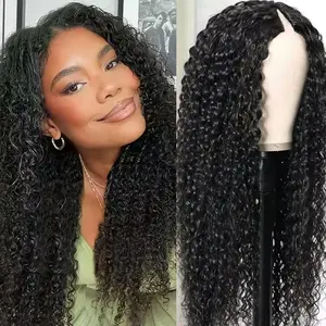 [V Part Wig] Gabrielle Hair V Part Deep Wave Wigs Real Human Hair Glueless Wig No Leave Out Real Scalp Beginner Friendly No Sew In No Glue With Invisible Strap Drawstring Curly Wigs For Women 180% Density