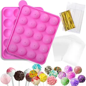 Cake Pop Kit-Cake Pop Mold With 100Pcs Cake Pop Sticks and Wrappers, Cake Pop Maker Supplies For Lollipops, Hard Candy, Chocolate