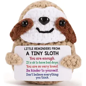 Inspirational Birthday Gifts for Daughter or Son, Little Reminders for Emotional Cheer & Support, Cute Funny Sloth Plushie for Her/Him, Friends, Colleagues, Students & Graduates, Huggable Collectible, Cuddly Stuffed Animal