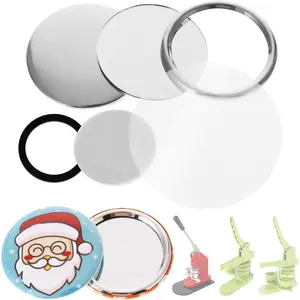 100 Sets of Mirrors 75mm / 2.95 in (Approx.3 inch) Round Button Parts Supplies for Button Maker Machine