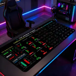 Stock Trading Data Analysis Shortcut Totem Mouse Pad, Non-Slip Easy Clean, Dual-Needle Stitched Edges, Office First Choice, Picnic Travel Magic Party Mat, Gaming Mouse Pad