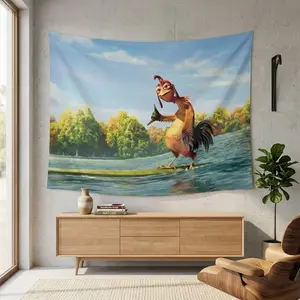 Funny Chicken Joe Flag, HD Printed Xavier Wulf Tapestry, Colorful Decor for Man Cave, University Dorm & Family Room, Wall Tapestries