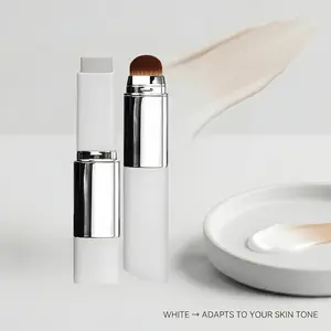 2-in-1 Color-Changing Foundation Stick with Built-in Brush, Lightweight & Seamless Base Makeup, Long-Lasting Waterproof, Smooth Flawless Matte Finish & Natural Look concealer