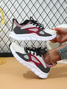 Fashion Patchwork Mesh Sports Shoes, Breathable Lightweight Height-Boosting Daily Commute Athletic Casual Sneakers, Fashionable Sneakers