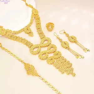 Women’s Vintage Hollow‑Out Jewelry Set, Exquisite Matching Necklace Earrings Bracelet & Ring Combo, Trendy Versatile Accessories for Daily Styling, Party Banquet Occasions & Birthday Holiday Gift‑Giving