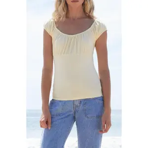 John Galt Women's Yellow Casey Ruched Top