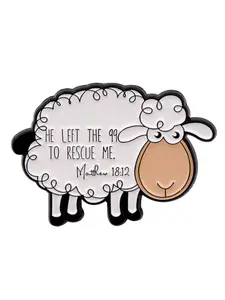 Adorable Bible Sheep Enamel Pin, Cartoon Design Zinc Alloy Badge, Fashion Backpack Accessory, Perfect Gift for Friends