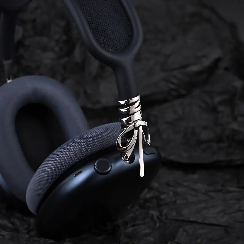 1pc 3D Earphone Accessory, Attachment, Decorative Earphone Holder for AirPods Max 2 Headphones, Butterfly Ribbon Design, Vintage Aesthetic, Unique, Valentine's Gift, Audio