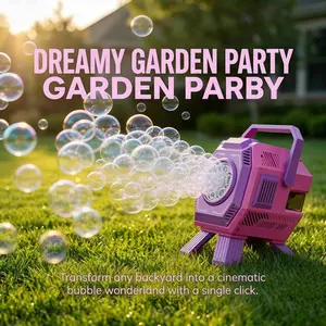 Upgrade Desktop Bubble Machine for Ages 3+, Unisex High-Quality Large Output, Auto-Rotating Colorful Bubbles, Indoor Outdoor Dreamy Garden Party Wedding Essential
