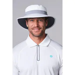 Fore Performance Golf Hat with Wide Brim | White/Steel Grey
